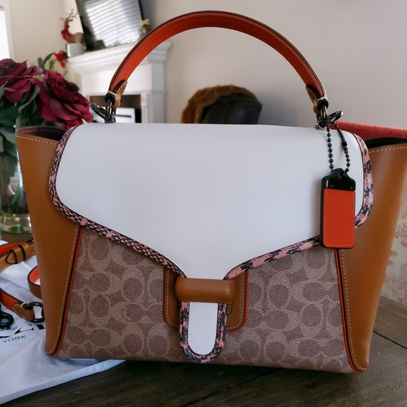 LAST CHANCE❗RARE Coach Courier Colorblock Genuine Snakeskin Crossbody - Picture 11 of 16